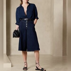 Banana Republic BUTTON-FLY DENIM CULOTTES size 10